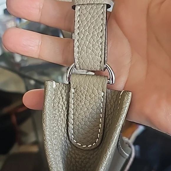 HERMÈS Evelyne PM Bag, Palladium Hardware, Etoupe - NWOT - Picture 8 of 10